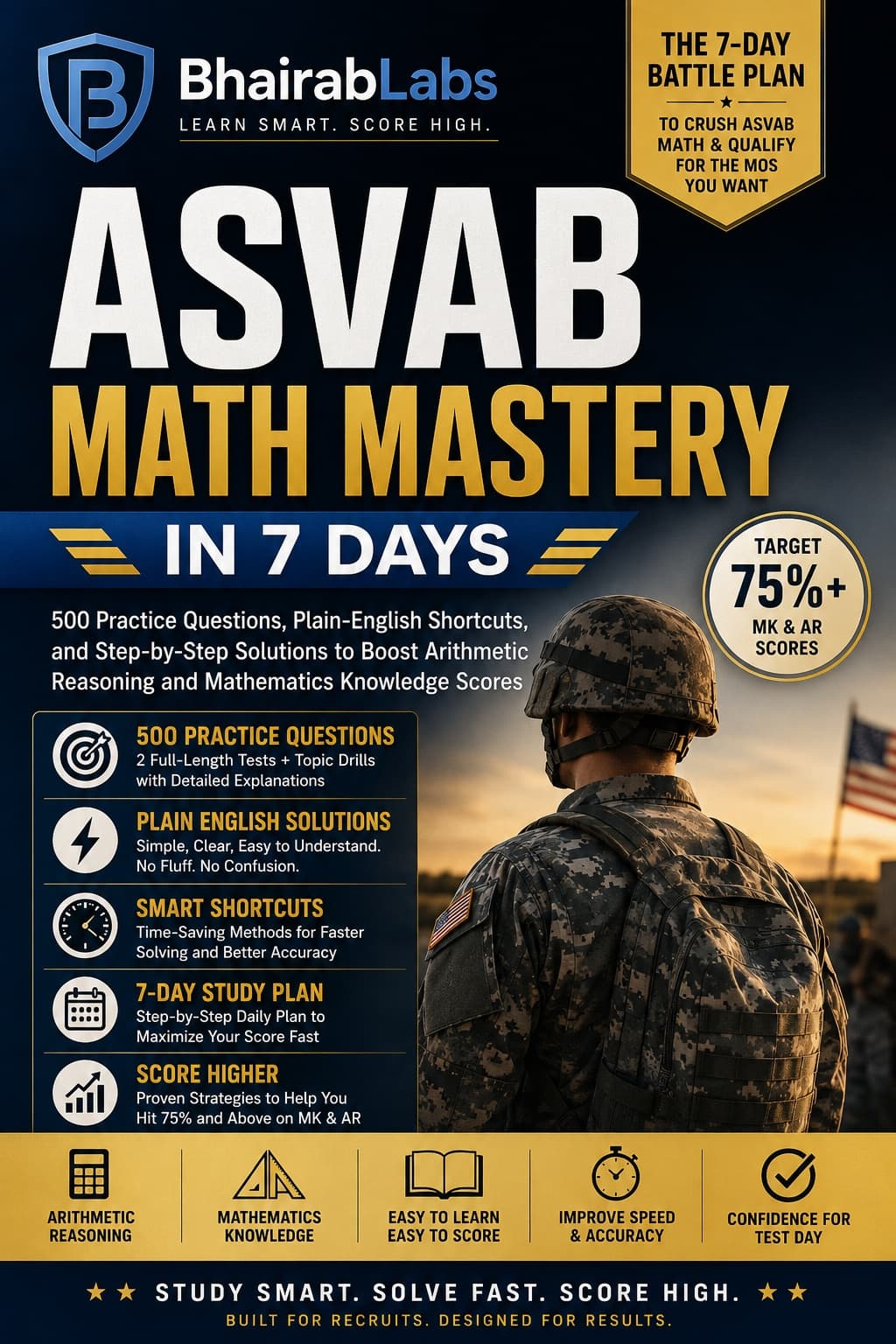 Cover of ASVAB Math Mastery in 7 Days