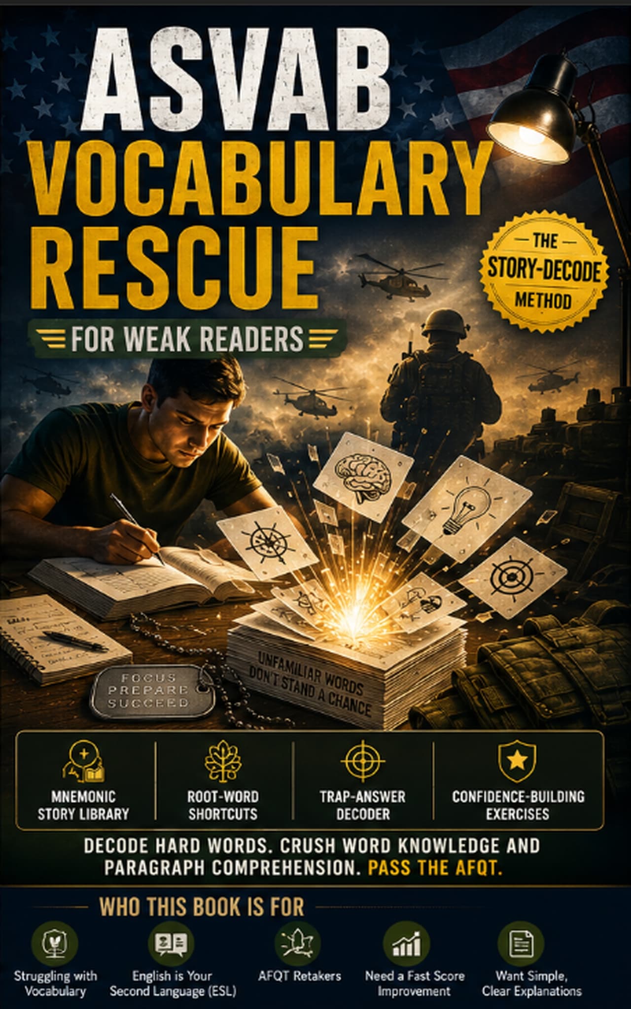 Cover of ASVAB Vocabulary Rescue for Weak Readers