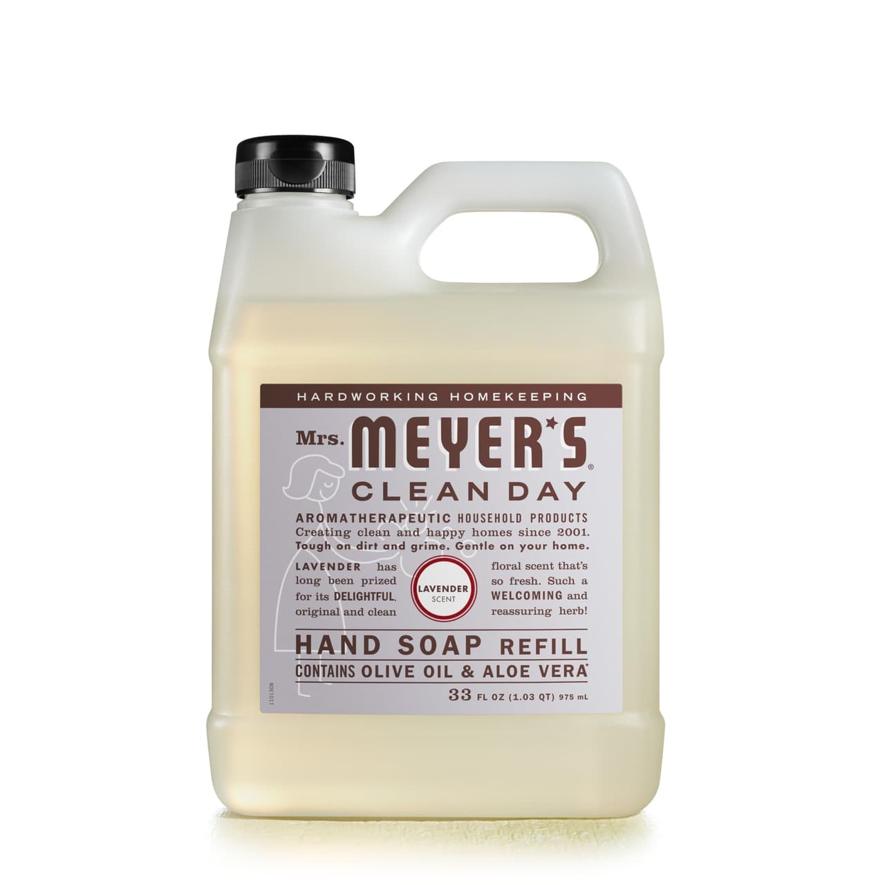Mrs. MEYER'S CLEAN DAY Liquid Hand Soap Refill, Lavender Scent, 33 fl oz (Pack of 4)