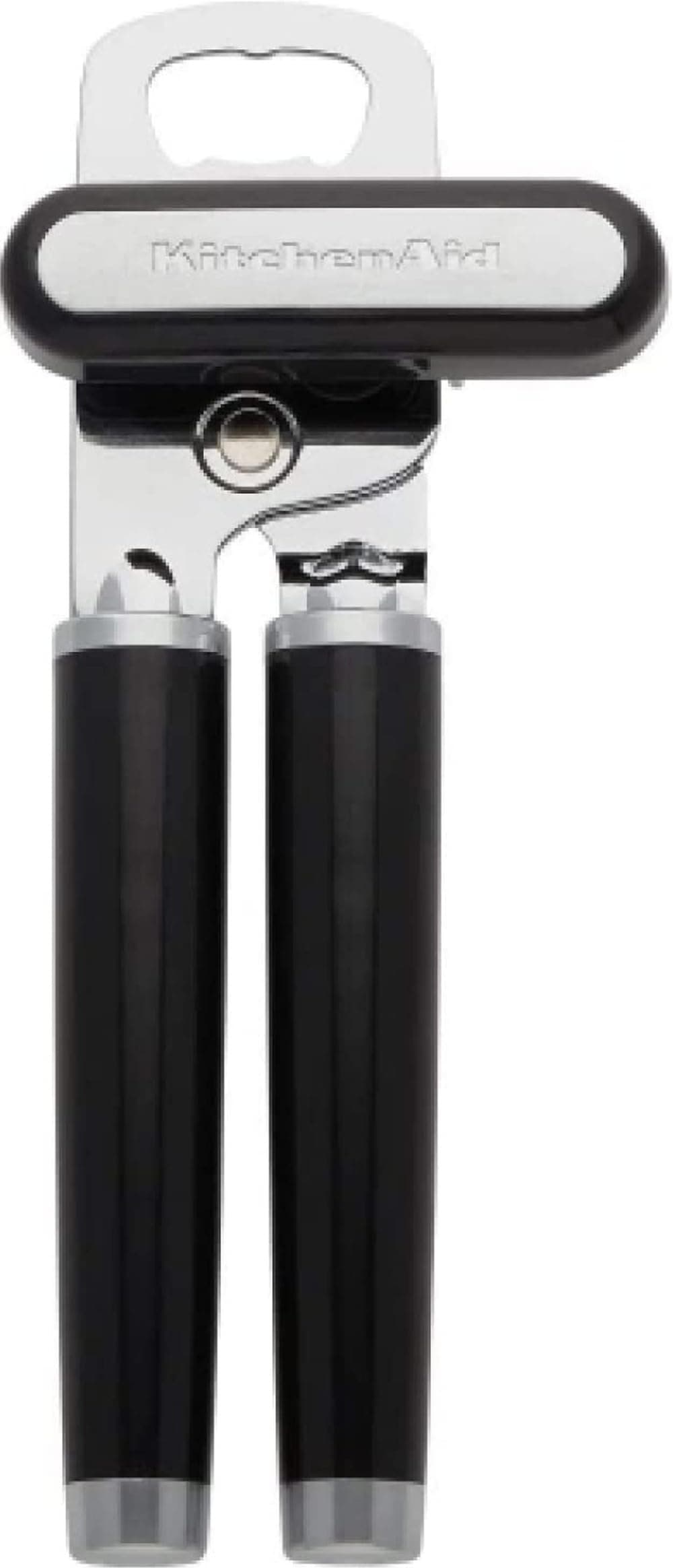 KitchenAid Classic Multifunction Can Opener and Bottle Opener Easy to Use, Razor Sharp Stainless Steel Cutting Wheel, Soft Ergonomic Handles, Black