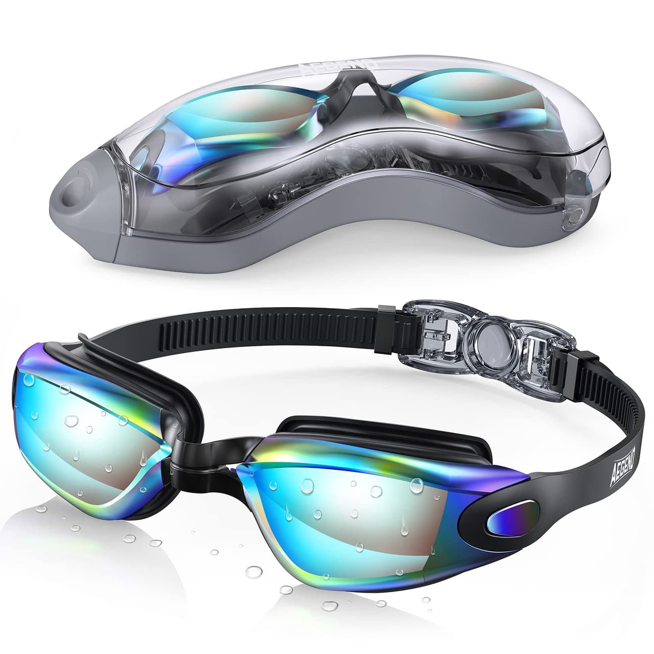 Aegend Swim Goggles, Swimming Goggles No Leaking Full Protect Adult Youth