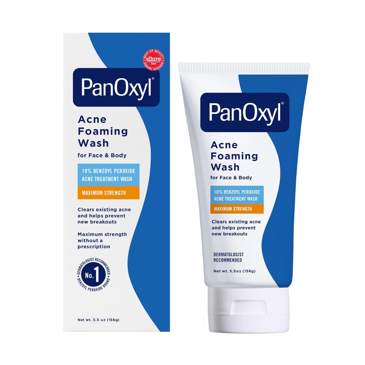 PanOxyl Acne Foaming Wash Benzoyl Peroxide 10% Maximum Strength Antimicrobial, 5.5 Ounce