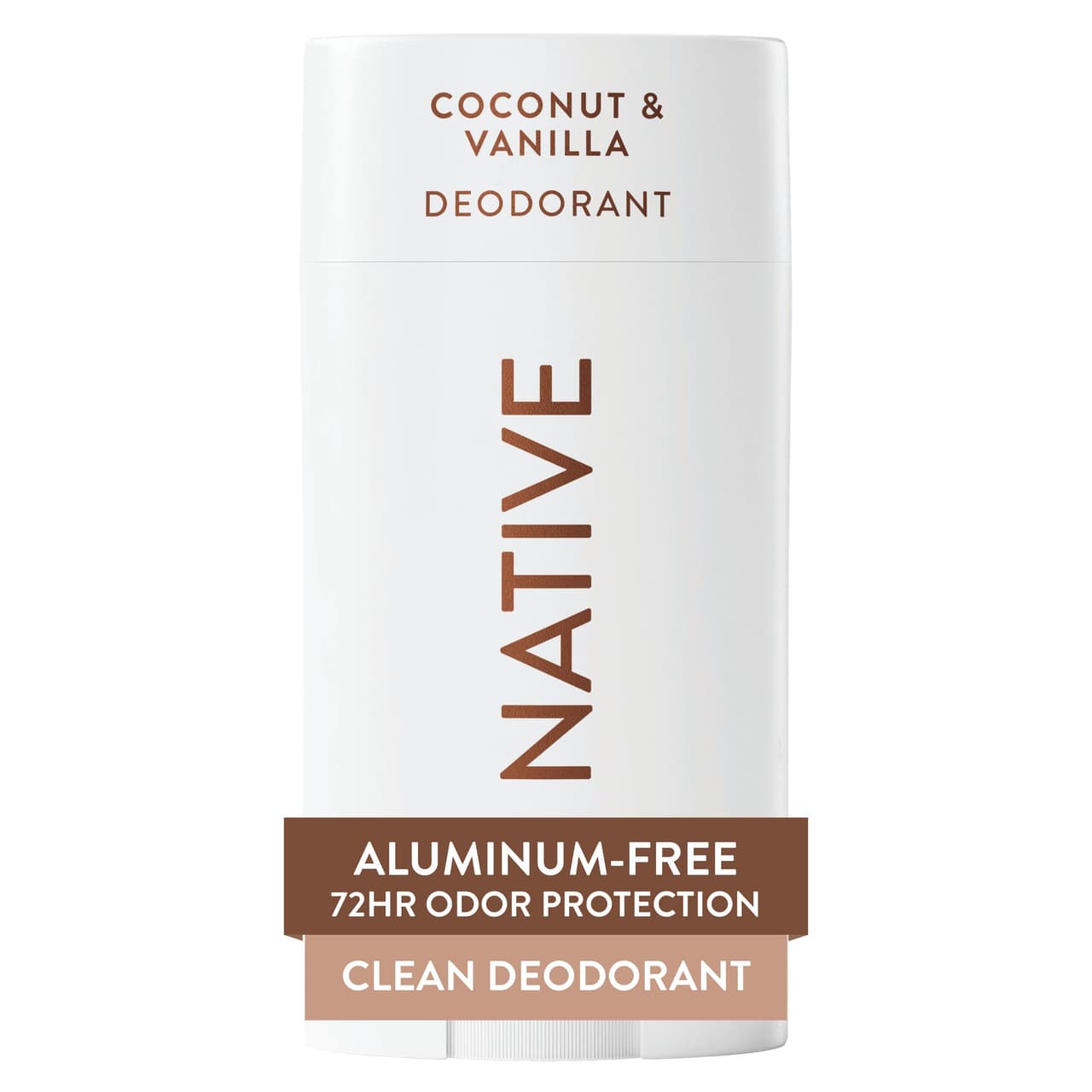 Native Deodorant for Men & Women - Alcohol & Aluminium Free - Coconut & Vanilla Fragrance - With Natural Ingredients of Shea Butter, Coconut Oil & Baking Soda - 72 Hours Protection Against Odour (75 ml)